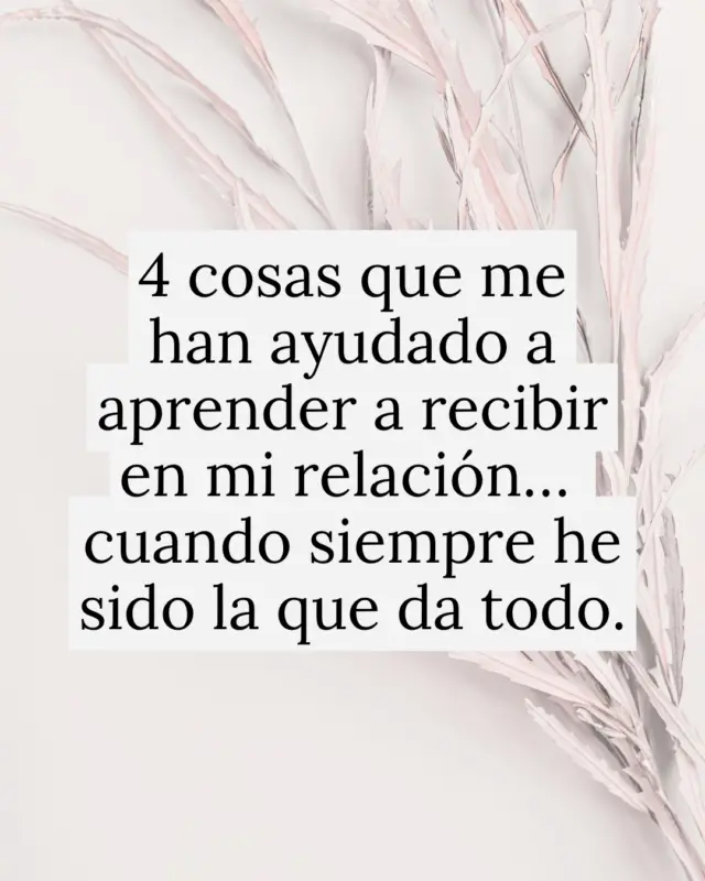 4 maneras de empezar a recibir… aunque lleves toda la vida siendo la que lo da todo: 💭 Mostrarte sin tener que parecer que lo tienes todo bajo control. 💭 Pedir ayuda. 💭 Aceptar lo que te ofrecen sin compensarlo. 💭 Y dejar de creer que, si no das, no mereces que se queden. Nada de esto es fácil. Pero todo esto se puede aprender. A veces no se trata de “cuidarte más”. Se trata de permitirte ser cuidada, sin culpa, sin miedo… solo porque también lo mereces. #relacionestoxicas #relacionesconscientes #relacionessanas #amorconsciente #relacionesconscientes #amorsano #dependenciaemocional